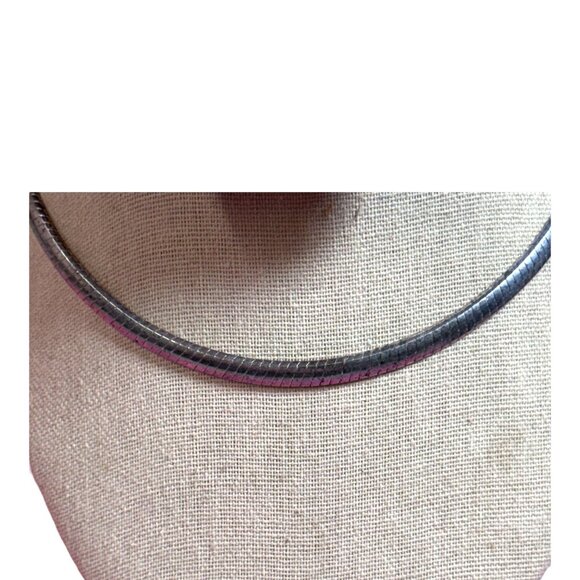 Vintage Classic Milor Italy Sterling Silver 925 Necklace 27G Omega 16” Collar - Picture 8 of 9